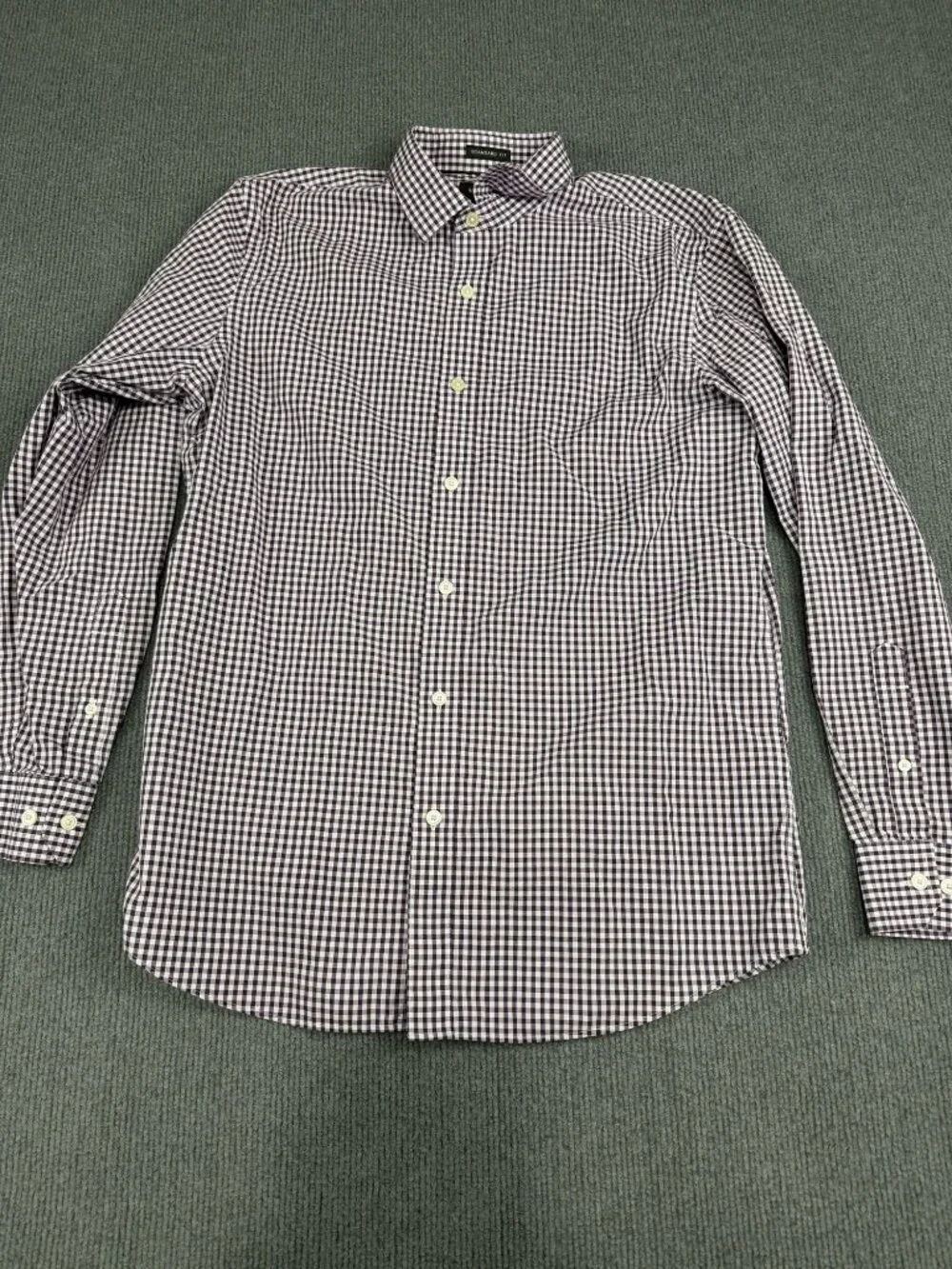 Banana Republic Mens Purple & White Gingham Button-Down Shirt M